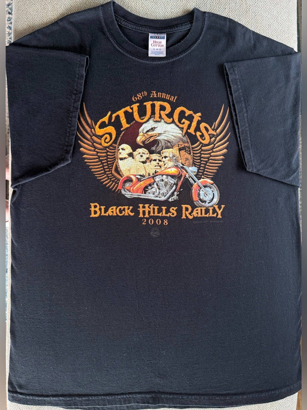 Y2K VTG 2008 Sturgis Black Hills Biker Motorcycle Rally Short Sleeve Tee Size XL